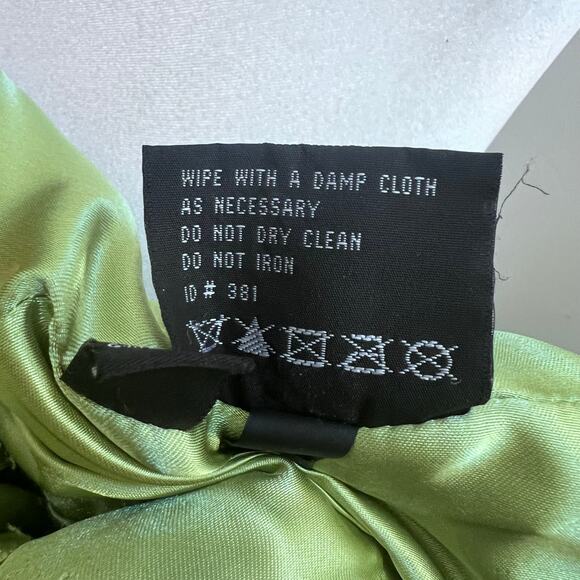 Vintage Y2K Black Rivet Apple Green Genuine Leather Full Zip Fitted Jacket M - Picture 7 of 8